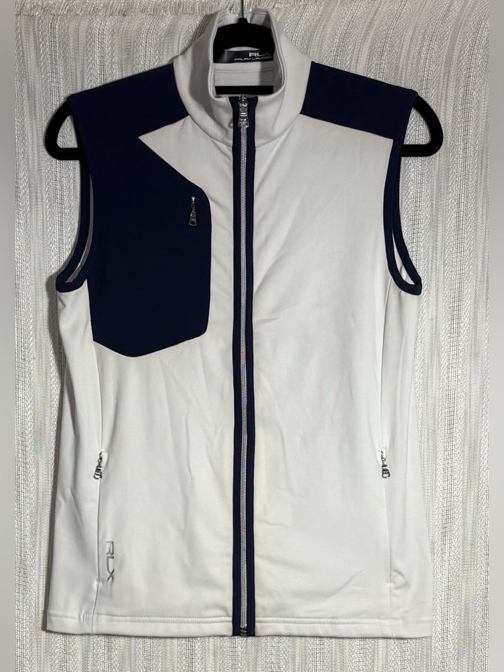 Ralph Lauren White & Navy Sleeveless Performance Vest